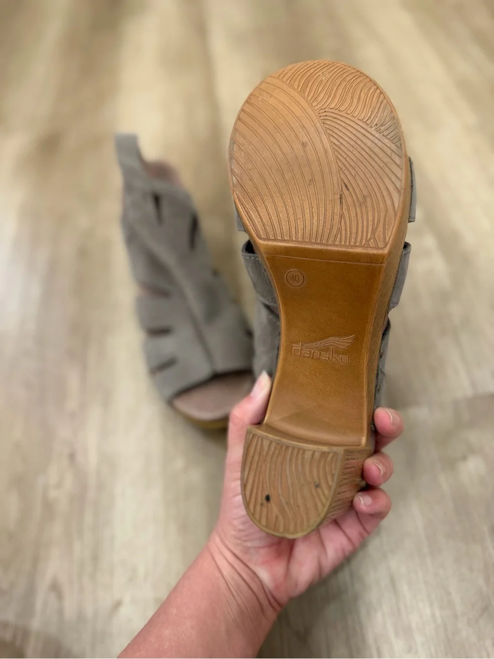Dansko leather nubuck block heel ankle sandals casual office comfort size 40/9.5